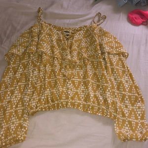 Yellow semi off the shoulder Blouse